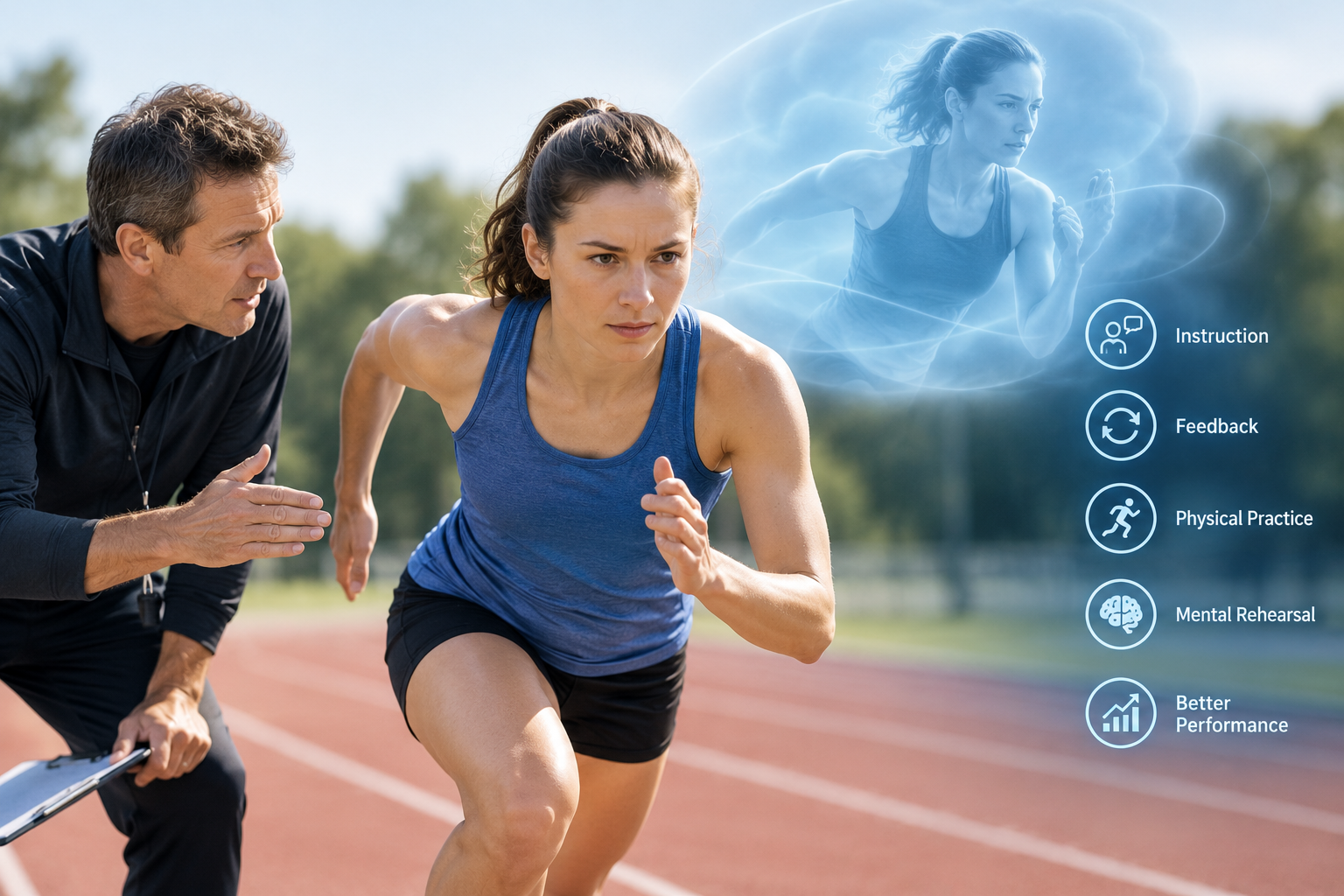 From coaching to better performance: the cycle from instruction to rehearsal, testing and review
